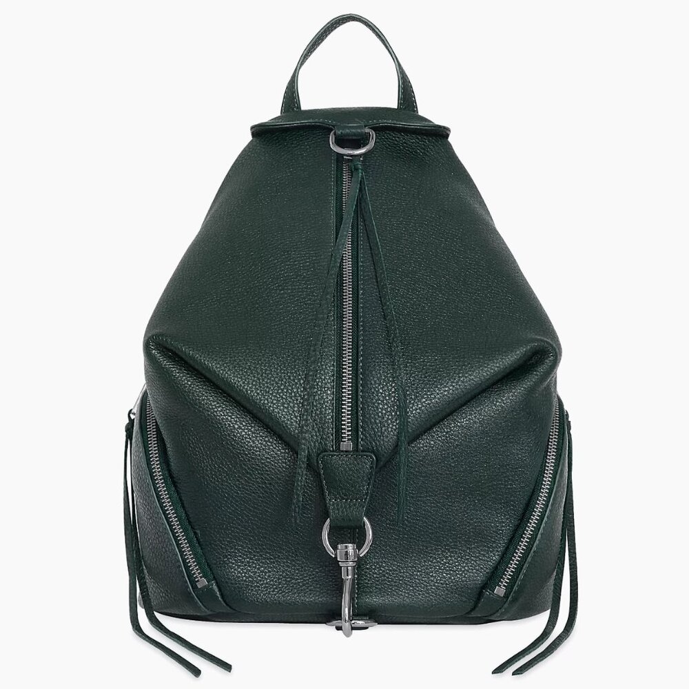 Rebecca Minkoff Julian Leather Backpack Bottle Green LIKE NEW